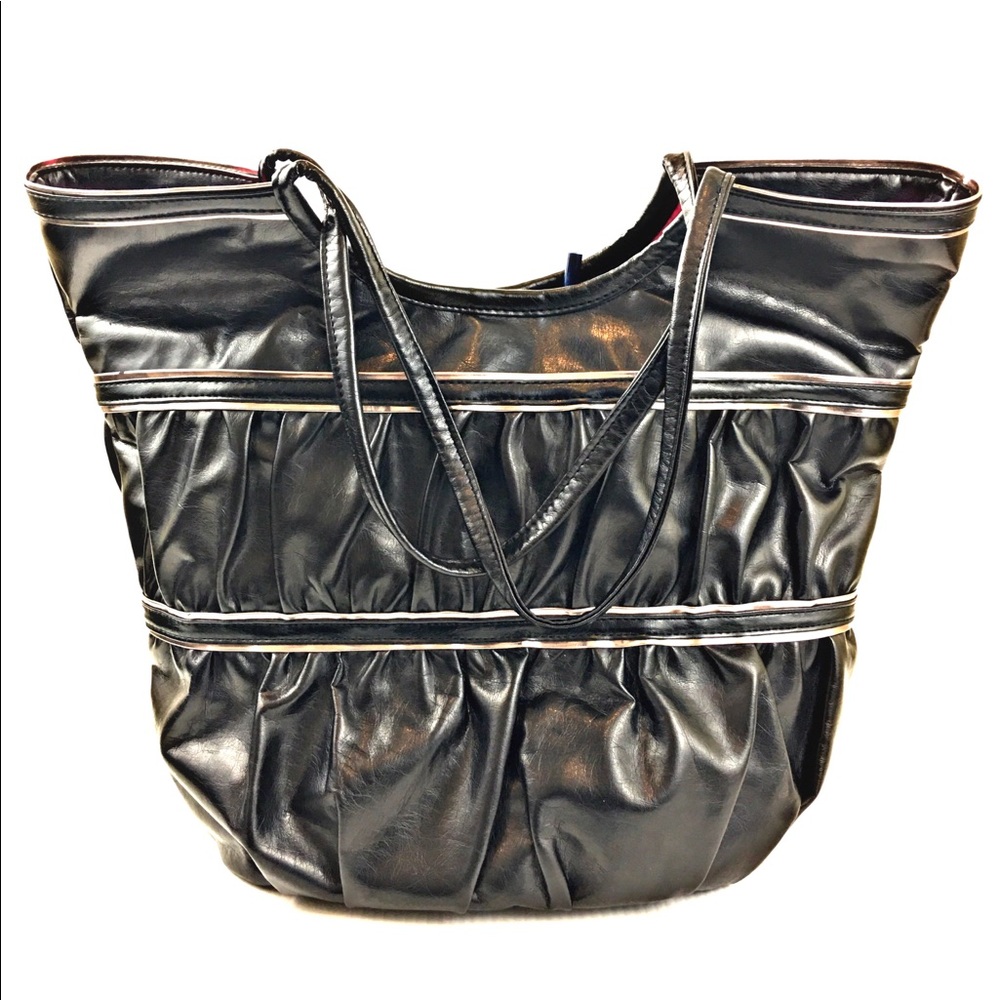 PIPER & BLUE Vegan Leather Black Shoulder Bag